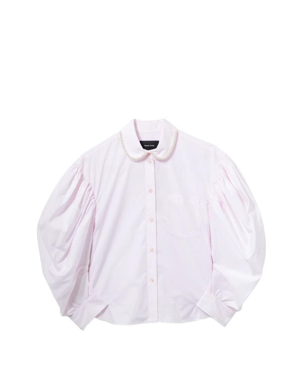 Simone Rocha White Embellished Draped-Sleeves Shirt