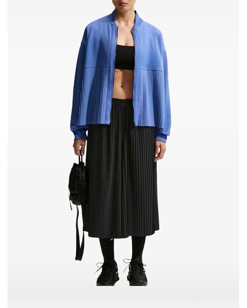 Nike Blue Pleated Zip-Up Jacket