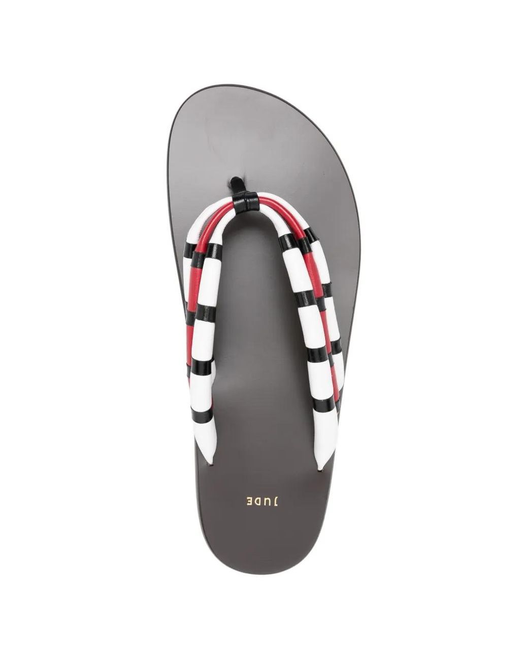 Jude White Striped-Strap Sandals