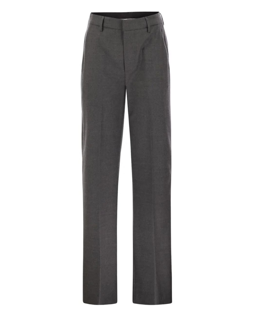 Dondup Gray Logo-Detail Tailored Trousers