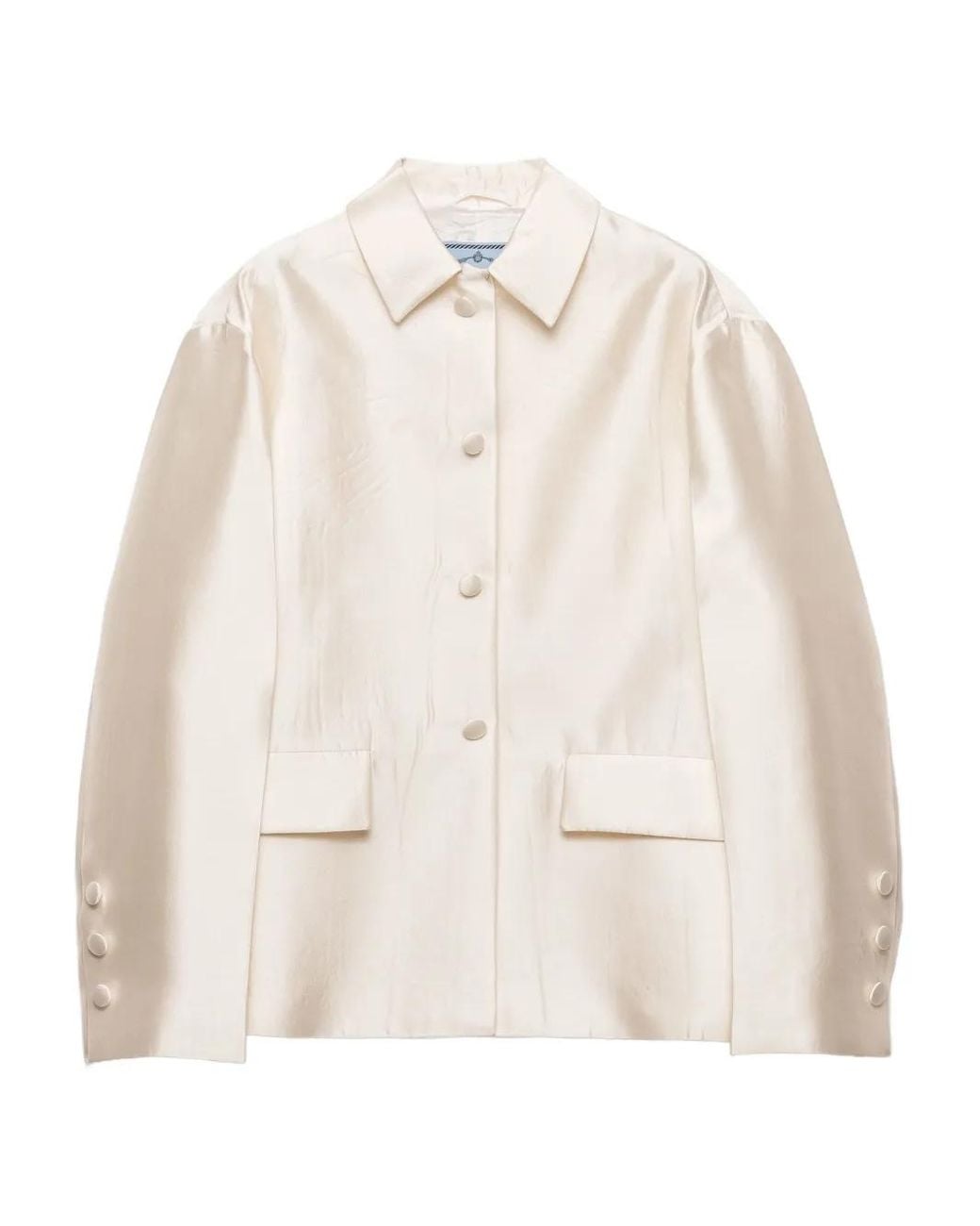 Chaqueta Con Bolsillos De Solapa Prada de color Natural
