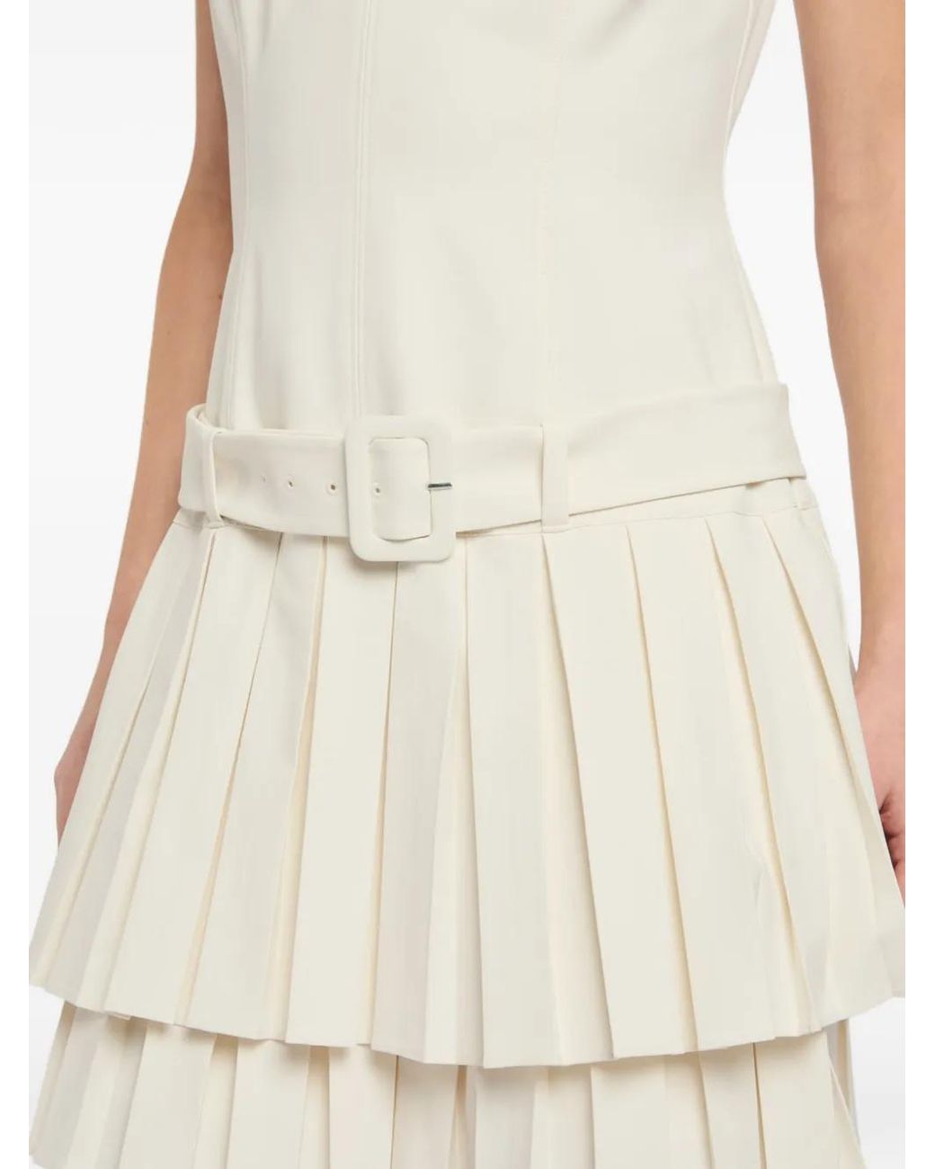 Cinq À Sept White Reena Pleated Mini Dress