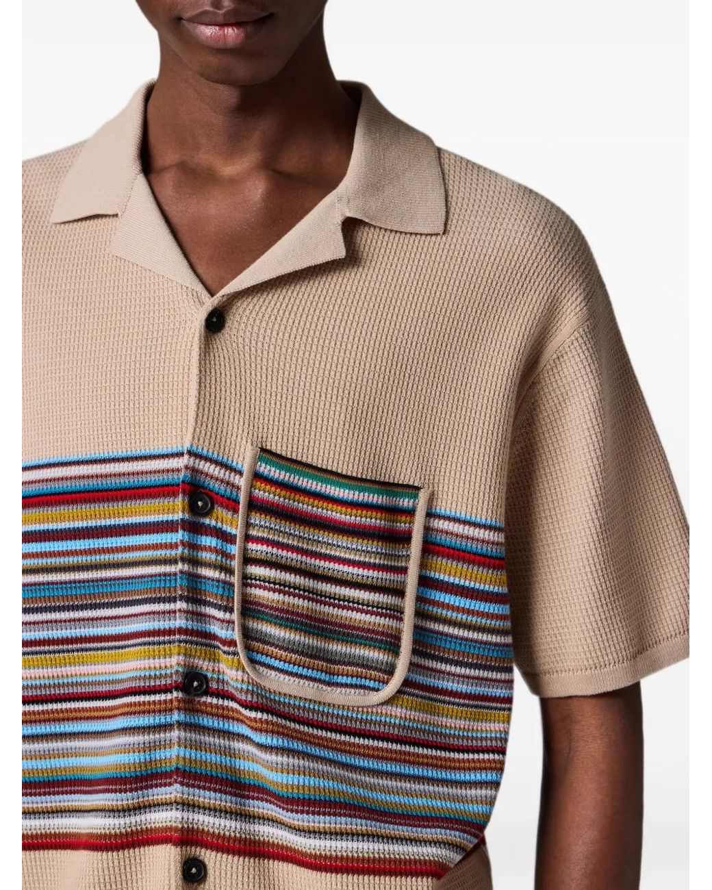 Paul Smith Natural Organic Cotton Signature Stripe Knitted Shirt for men