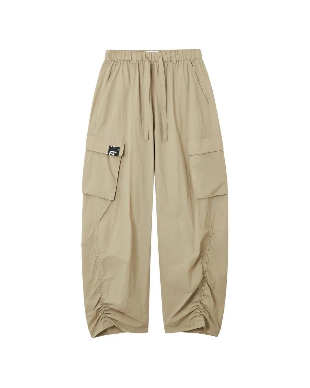 Izzue White Cargo Drawstring Trousers