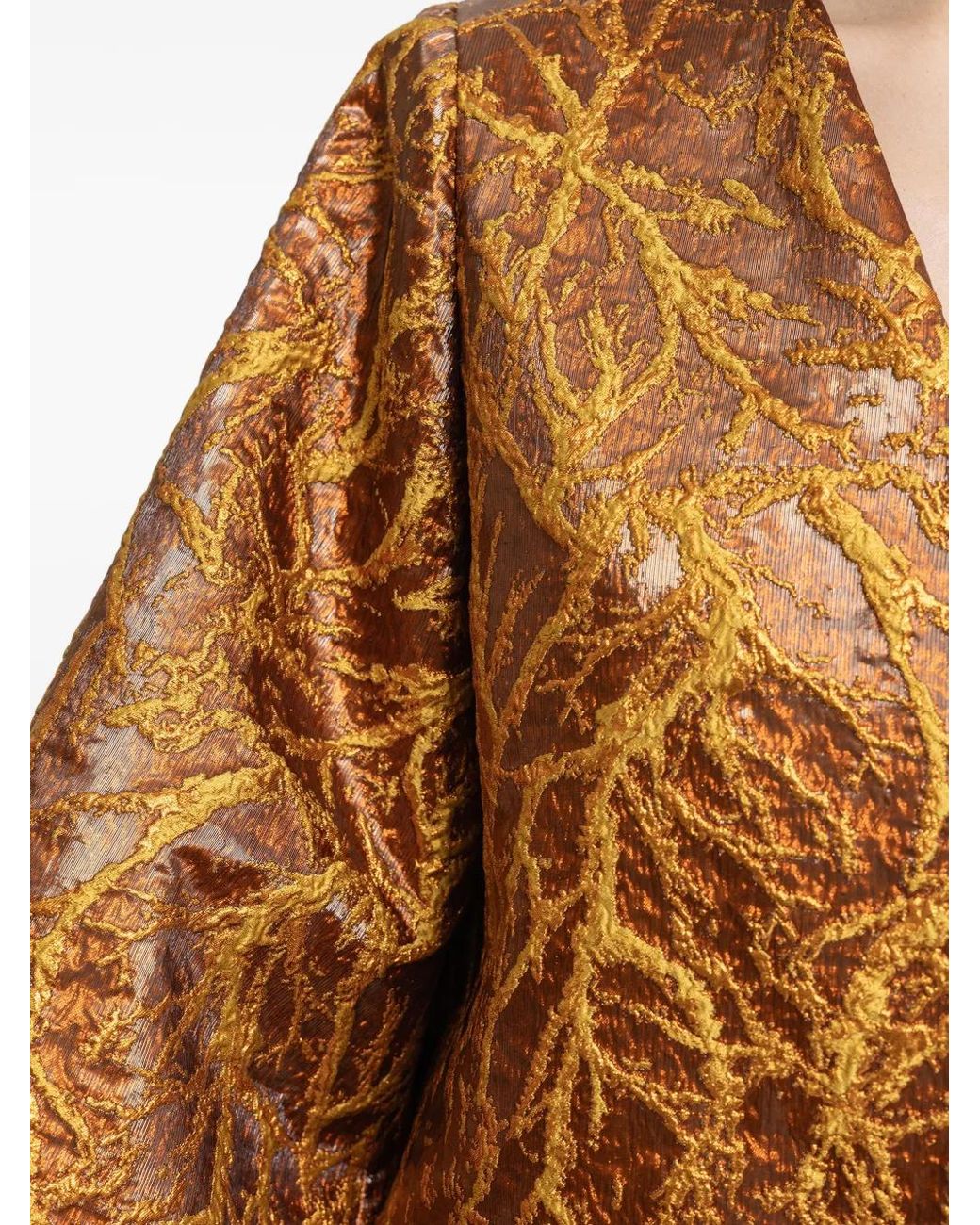 Gemy Maalouf Brown Structured Kaftan