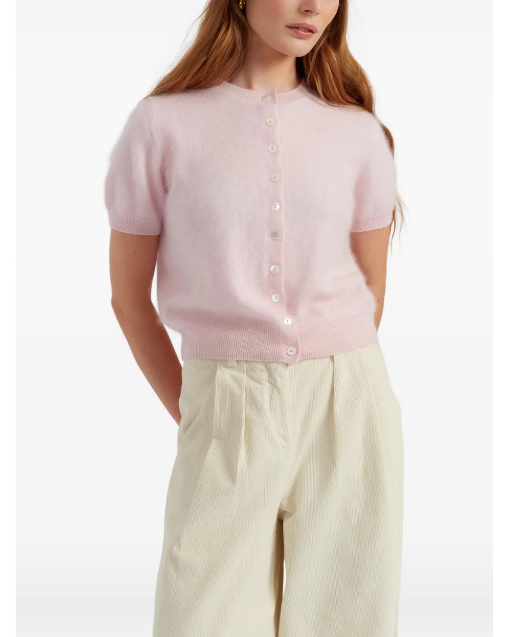 Chinti & Parker Pink Cardigan À Manches Courtes