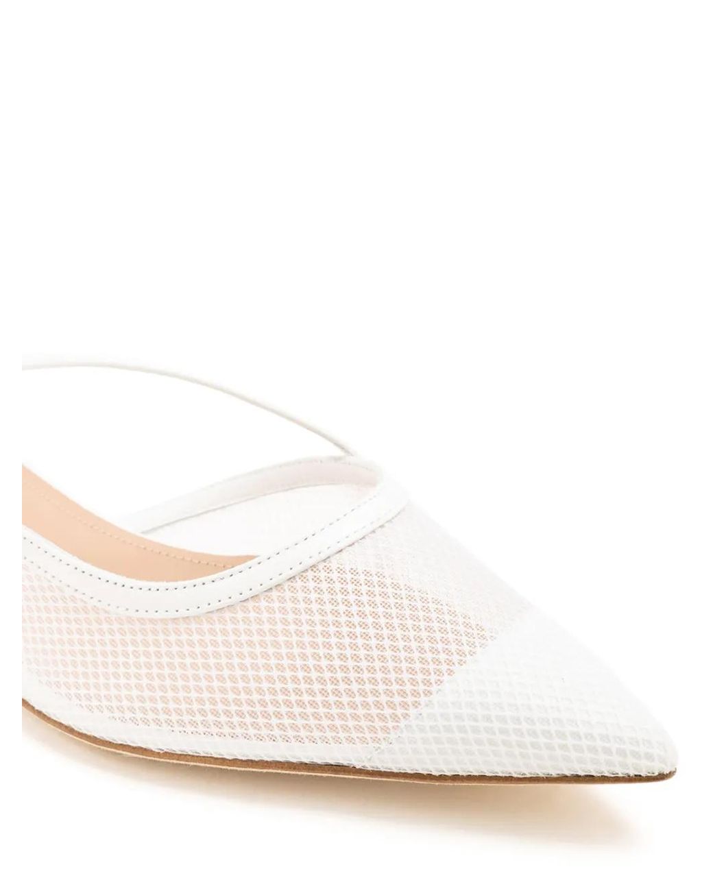 Malone Souliers White Ballerines Bettina En Mesh À Boucle