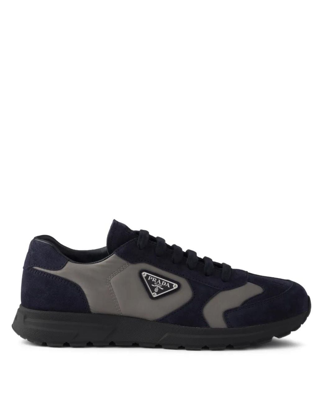 Prada Blue Prax Suede And Re-Nylon Sneakers for men