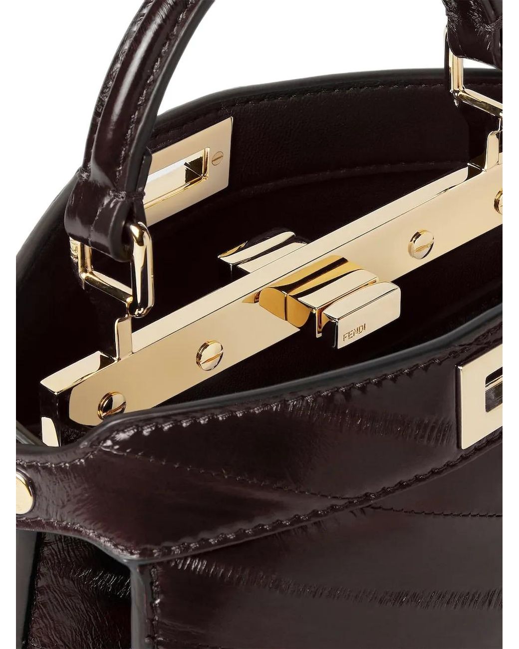 Fendi Purple Petit Cabas Peekaboo Iseeu En Cuir