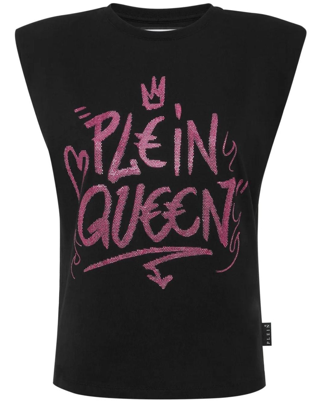 Philipp Plein Black Pure Crystals-Embellished Sleeveless T-Shirt