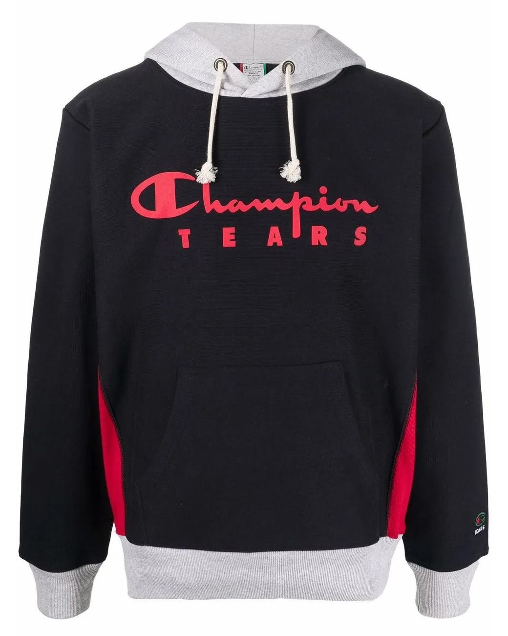 Champion Black Logo Print Hoodie for men