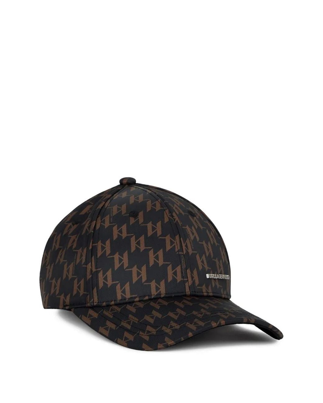 Karl Lagerfeld Black Monogram-Print Cap for men