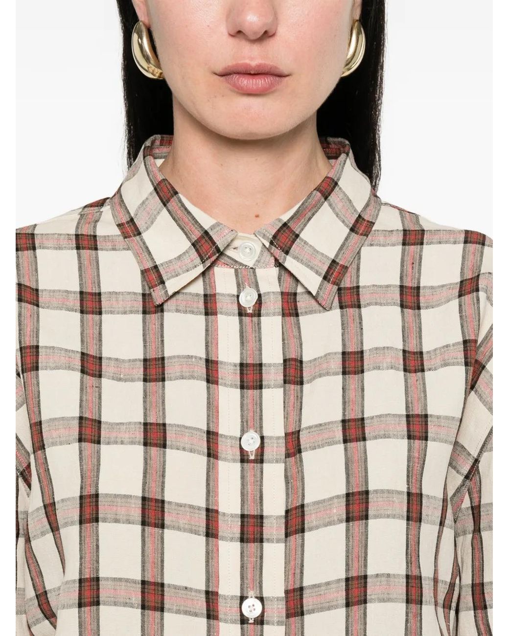Rohe White Check-Pattern Oversized Shirt