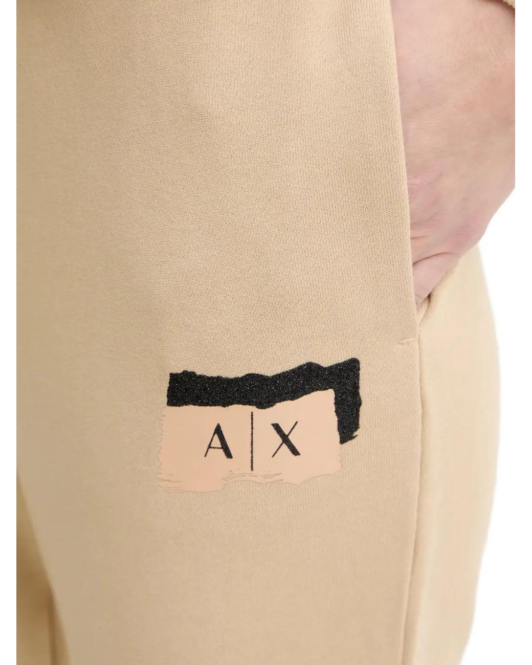 ARMANI EXCHANGE Natural Drawstring-Waist Logo-Detail Track Pants