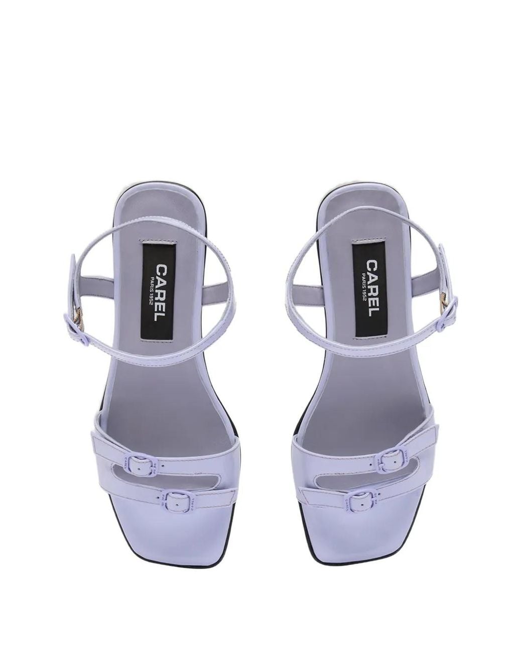 CAREL PARIS White Angelica Patent Leather Sandals