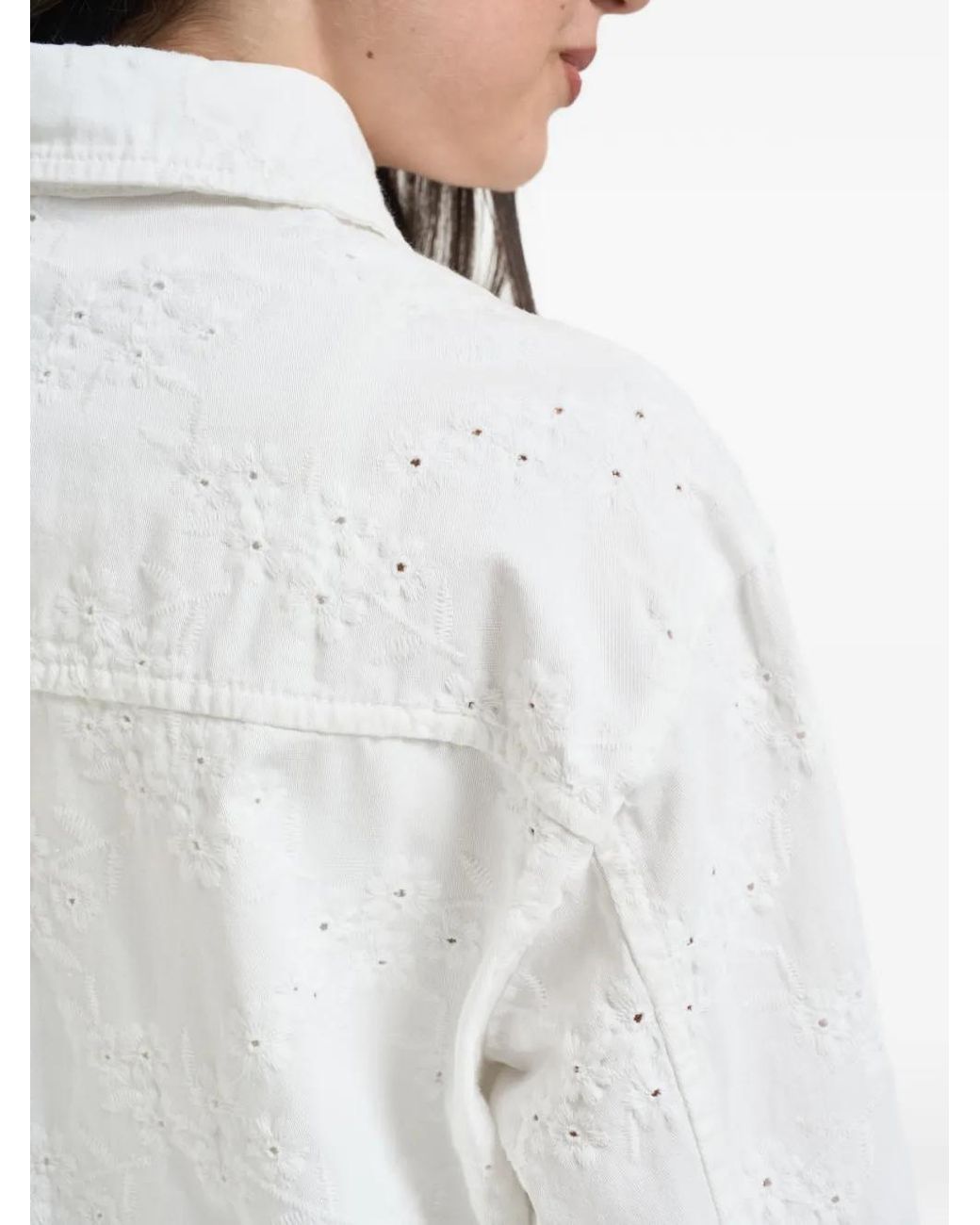Liu Jo Gray Floral-Embroidered Button Jacket