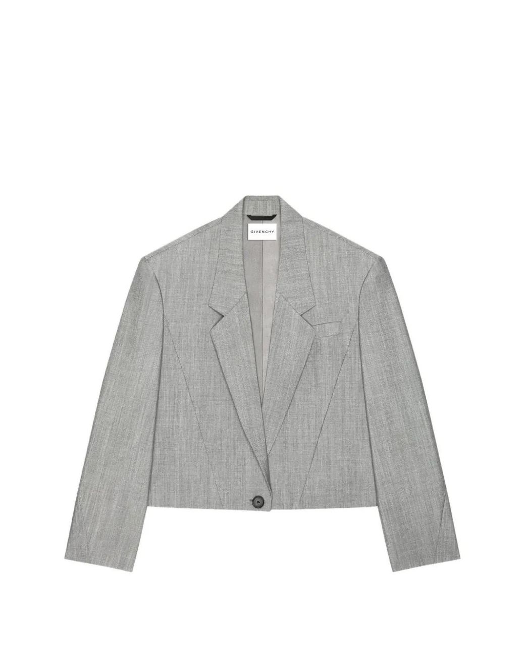 Givenchy Gray Single-Breasted Cropped Jacket