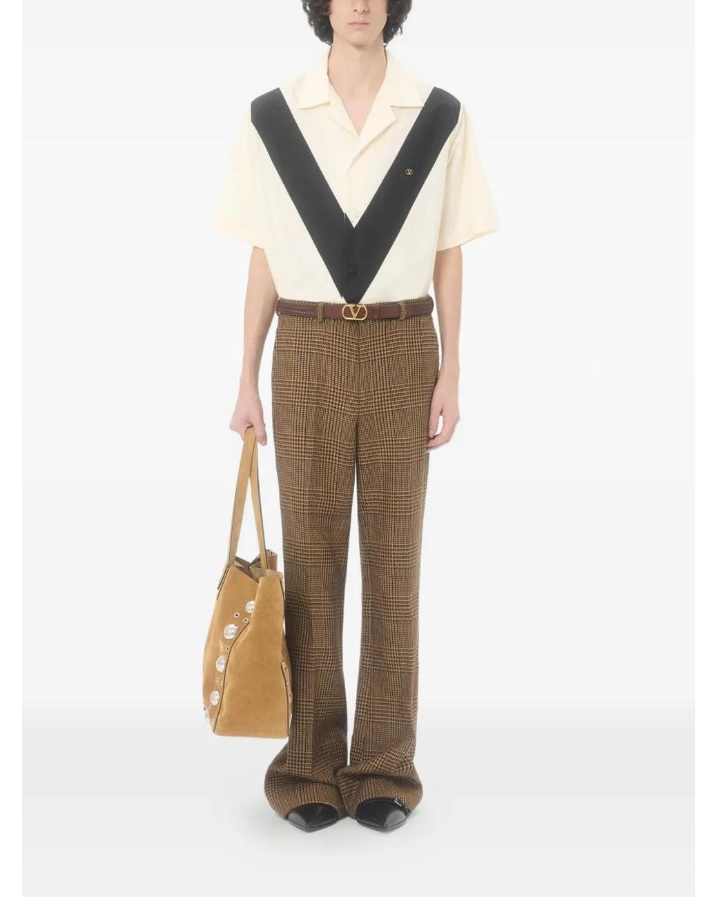 Valentino Garavani Natural Cotton Bowling Shirt for men