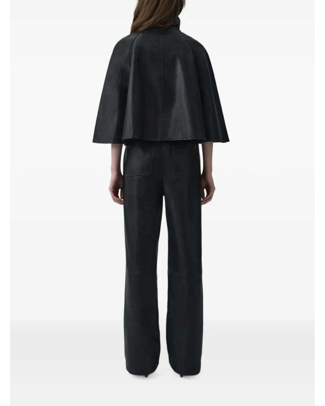 Jonathan Simkhai Black Orvik High-Neck Leather Jacket