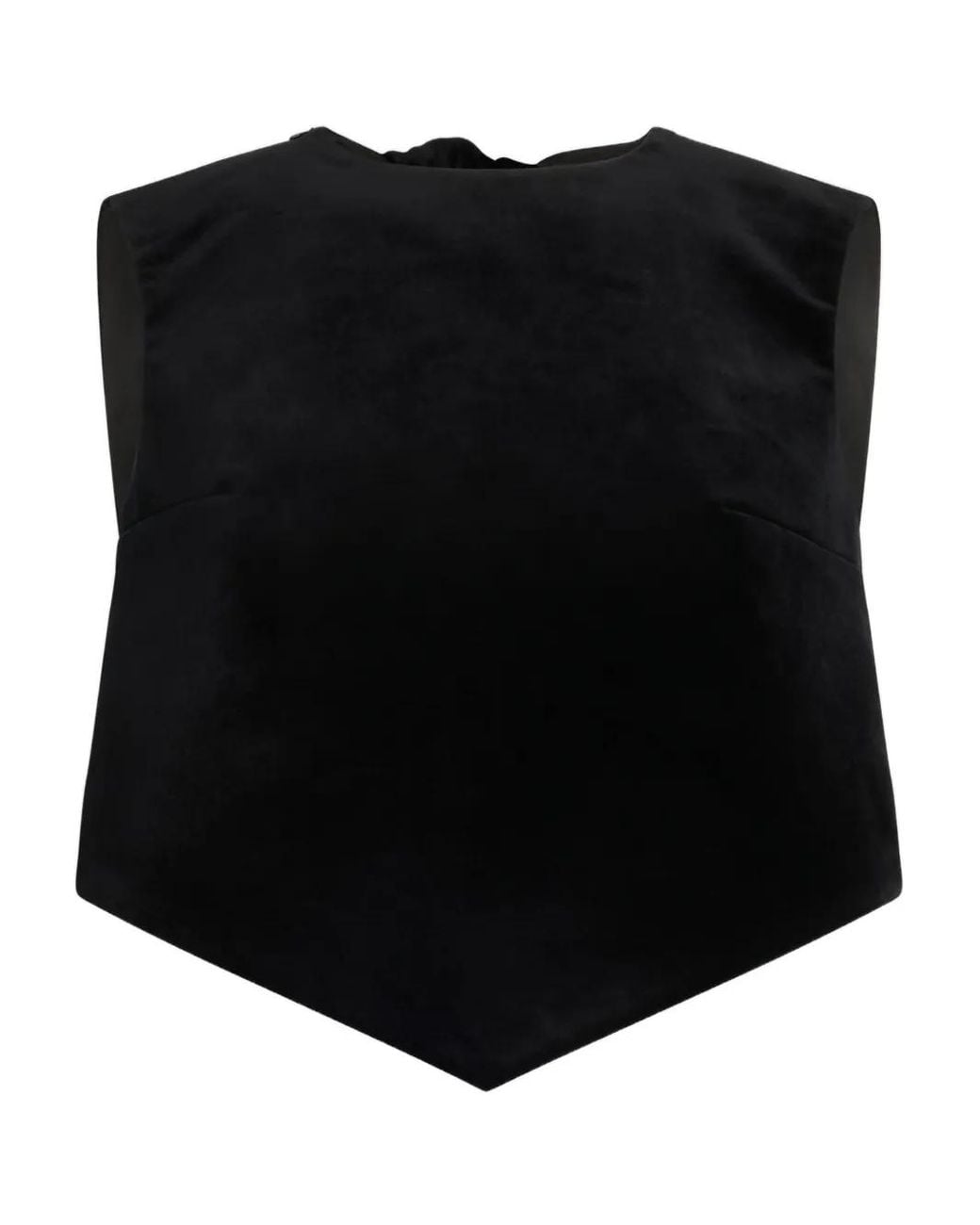 Patou Black Bow-Detail Sleeveless Top