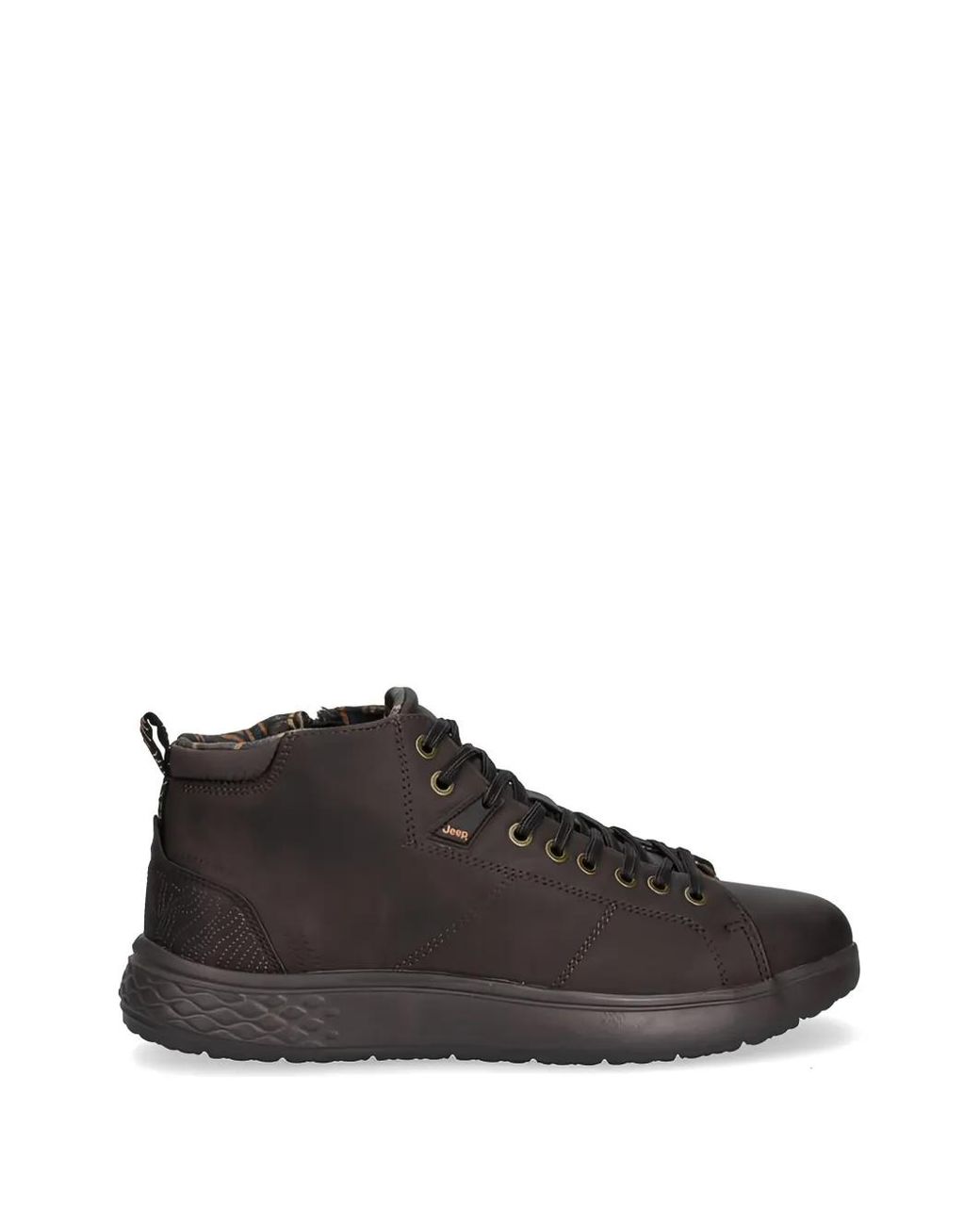 Jeep Brown Zip Lace-Up Sneakers for men