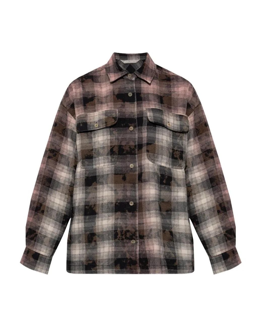 Palm Angels Brown Checked Pattern Shirt