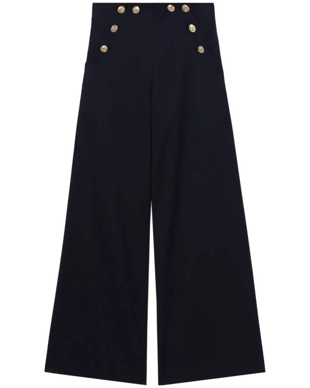 YUHAN WANG Blue Decorative-Button Palazzo Pants