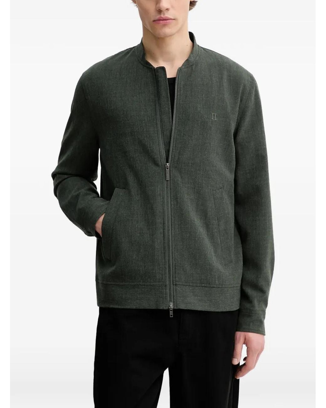 Les Deux Gray Como Reg Zip-Up Bomber Jacket for men