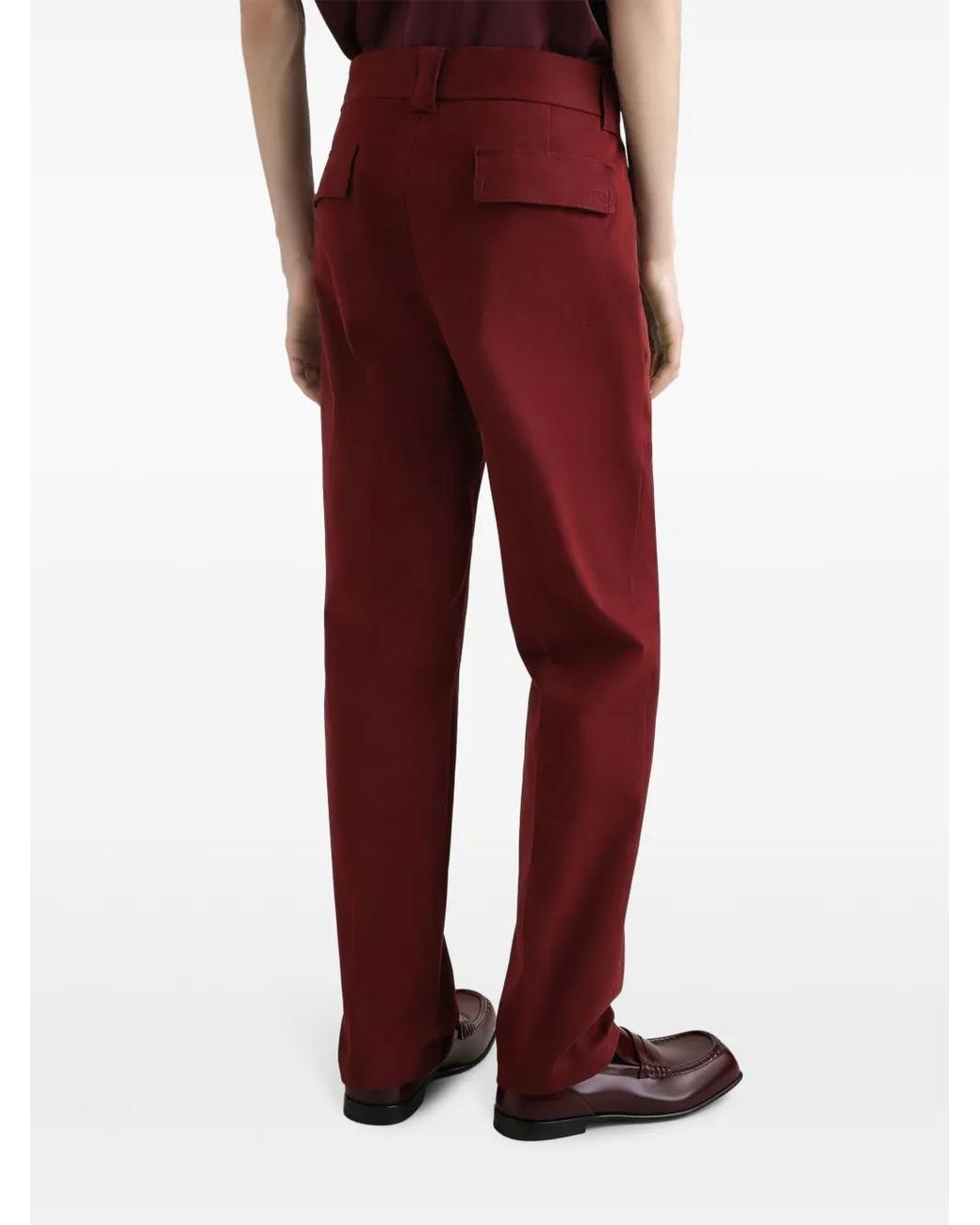 Dolce & Gabbana Red Slim-Cut Trousers for men