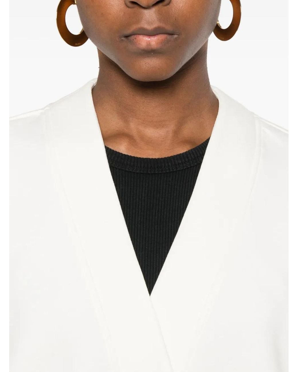 Twinset White Striped-Trim Cardigan