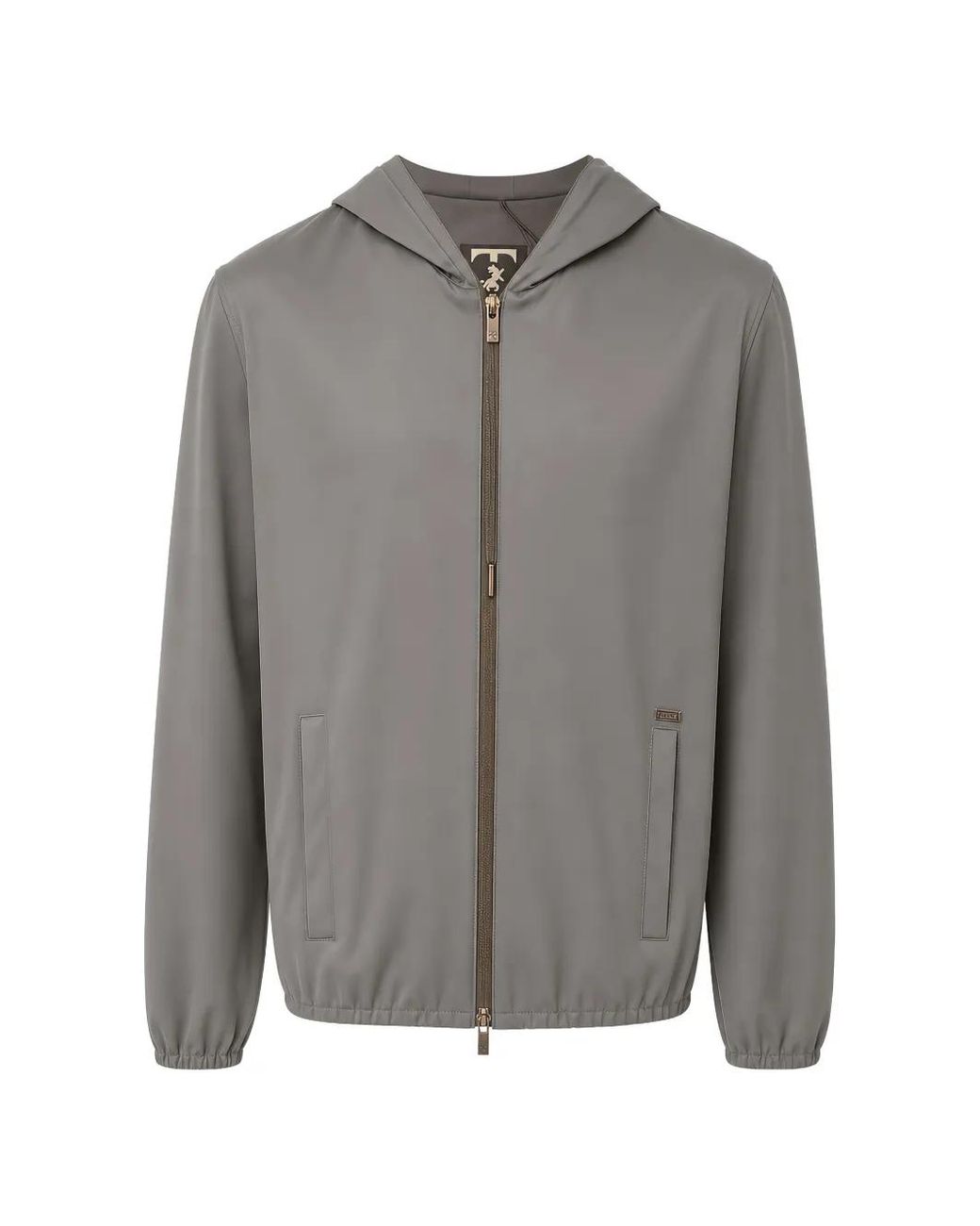 Tombolini Gray Hooded Zip-Up Jacket for men