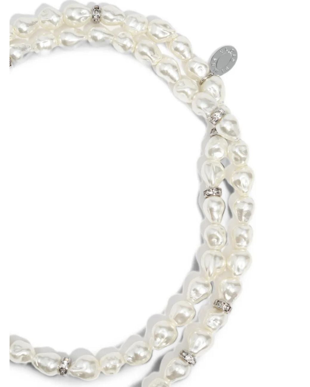 Bimba Y Lola White Pearl And Crystal-Tone Necklace