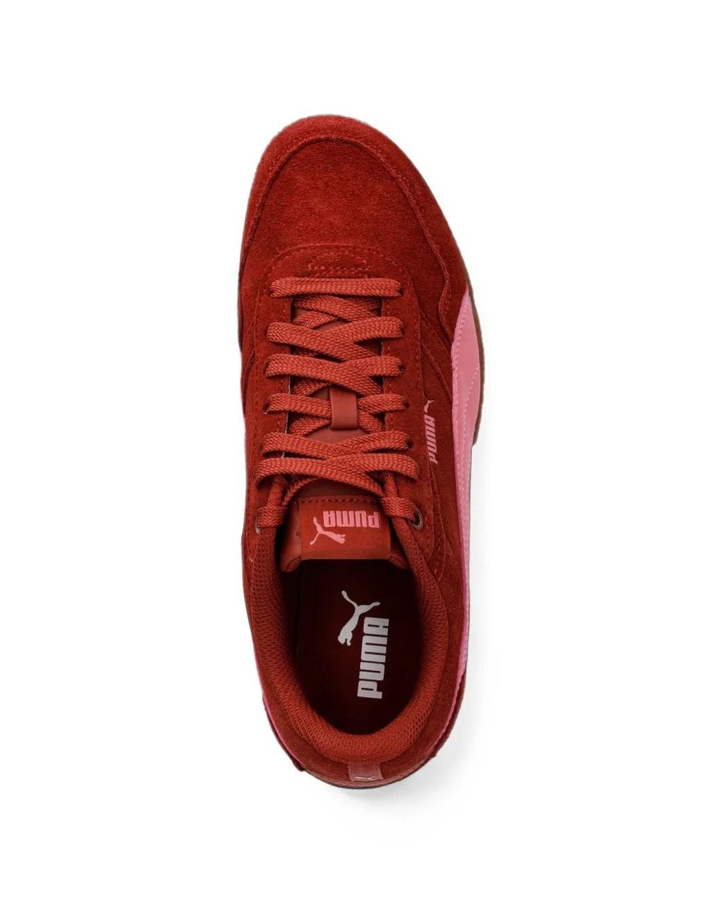 PUMA Red Bella Donna Suede Low-Top Sneakers