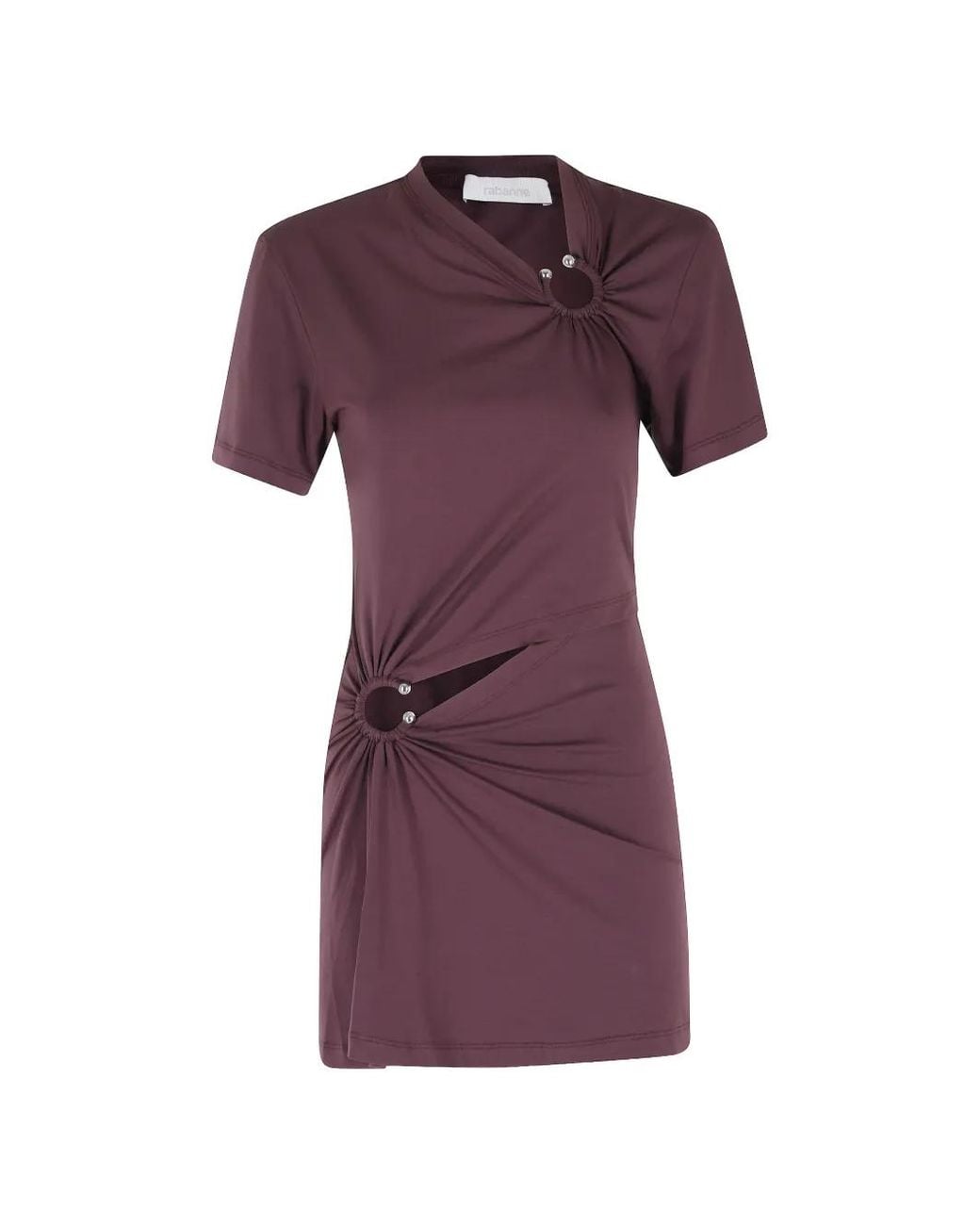 Rabanne Purple Cutout-Ring Mini Dress