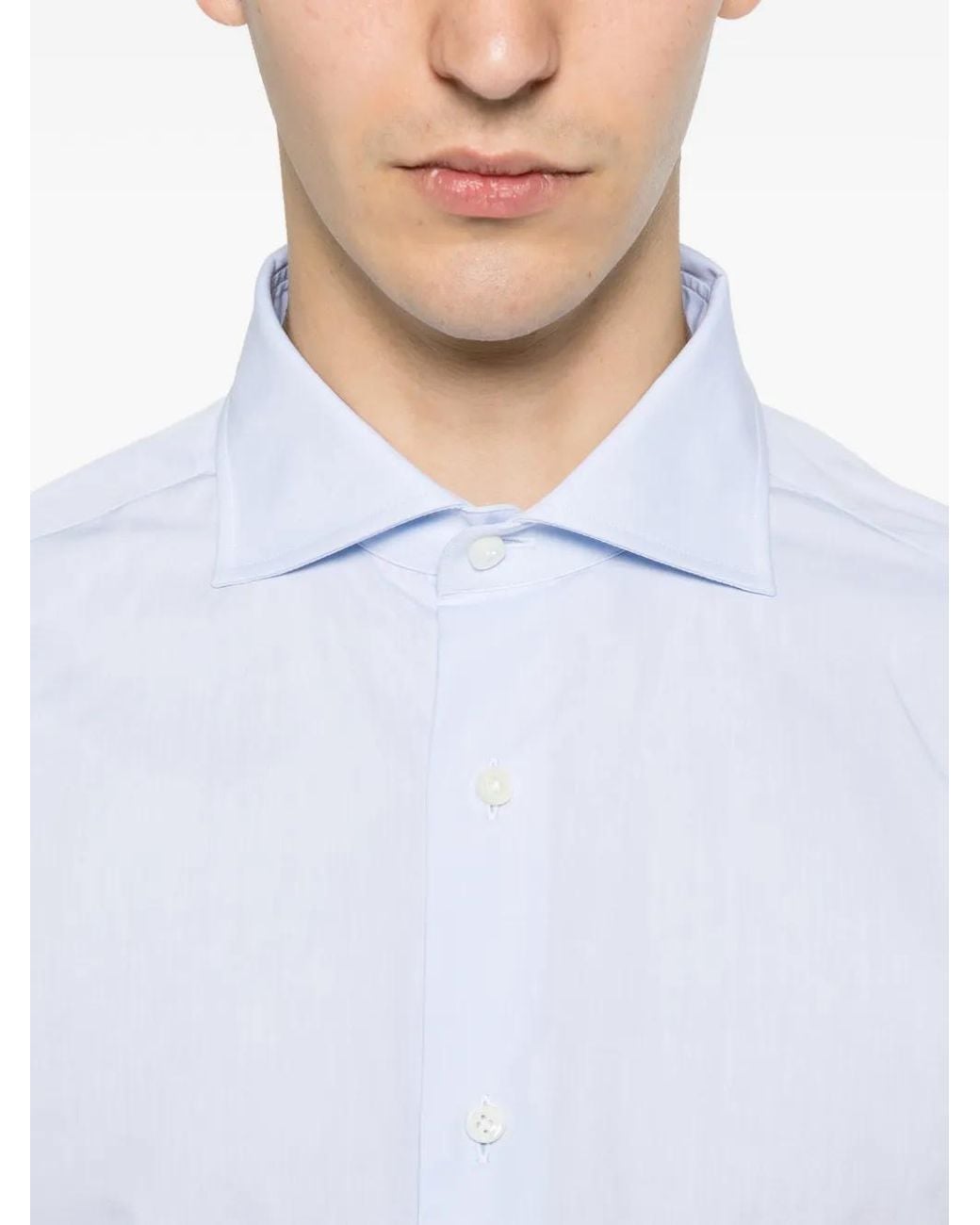 Truzzi White Spread-Collar Button-Up Shirt for men