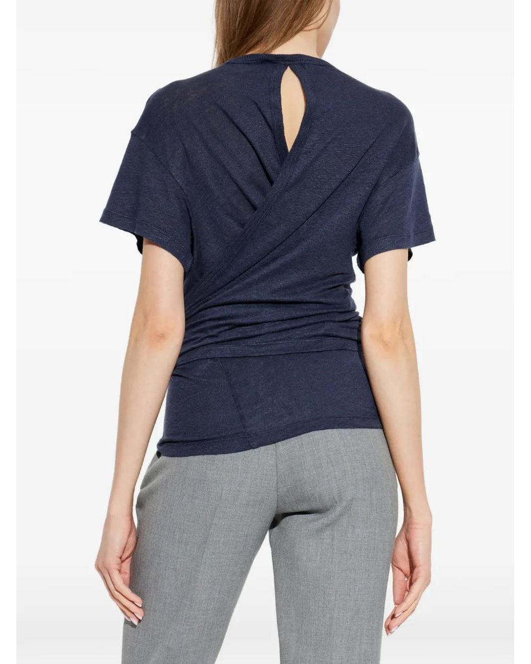 IRO Blue Sorenza Twist-Detail T-Shirt