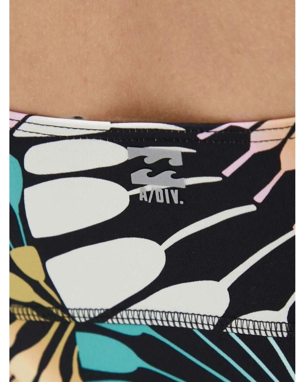 Billabong Black Summit Abstract-Print Scoop-Neck Sports Bra