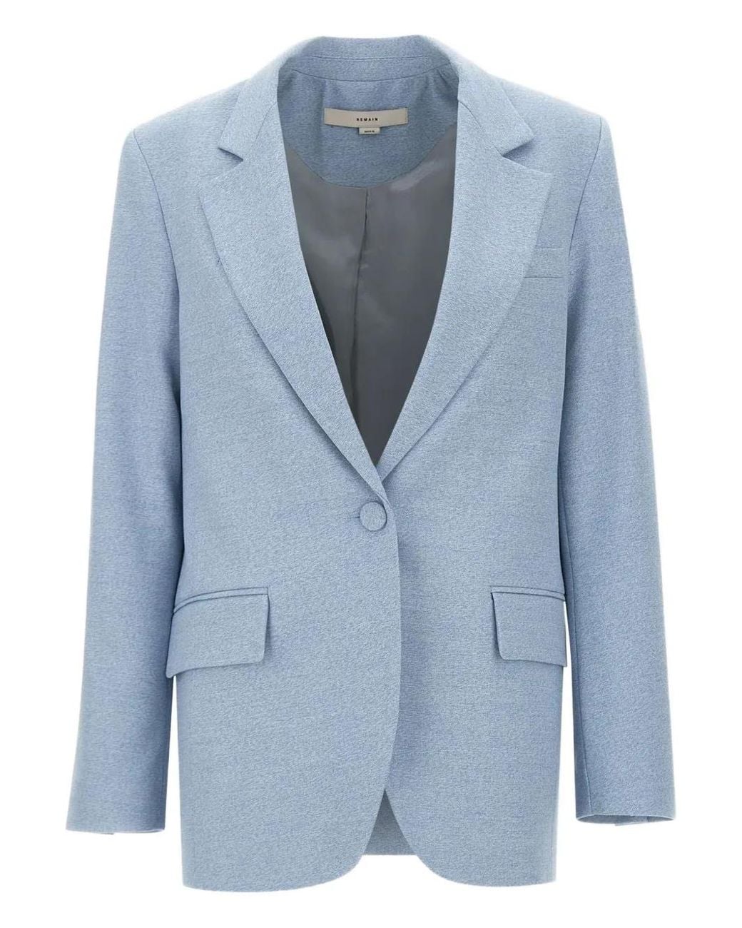 Remain Blue Single-Breasted Blazer