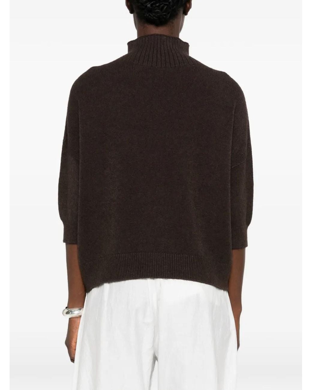 Imperial Black High-Neck Short-Sleeve Sweater