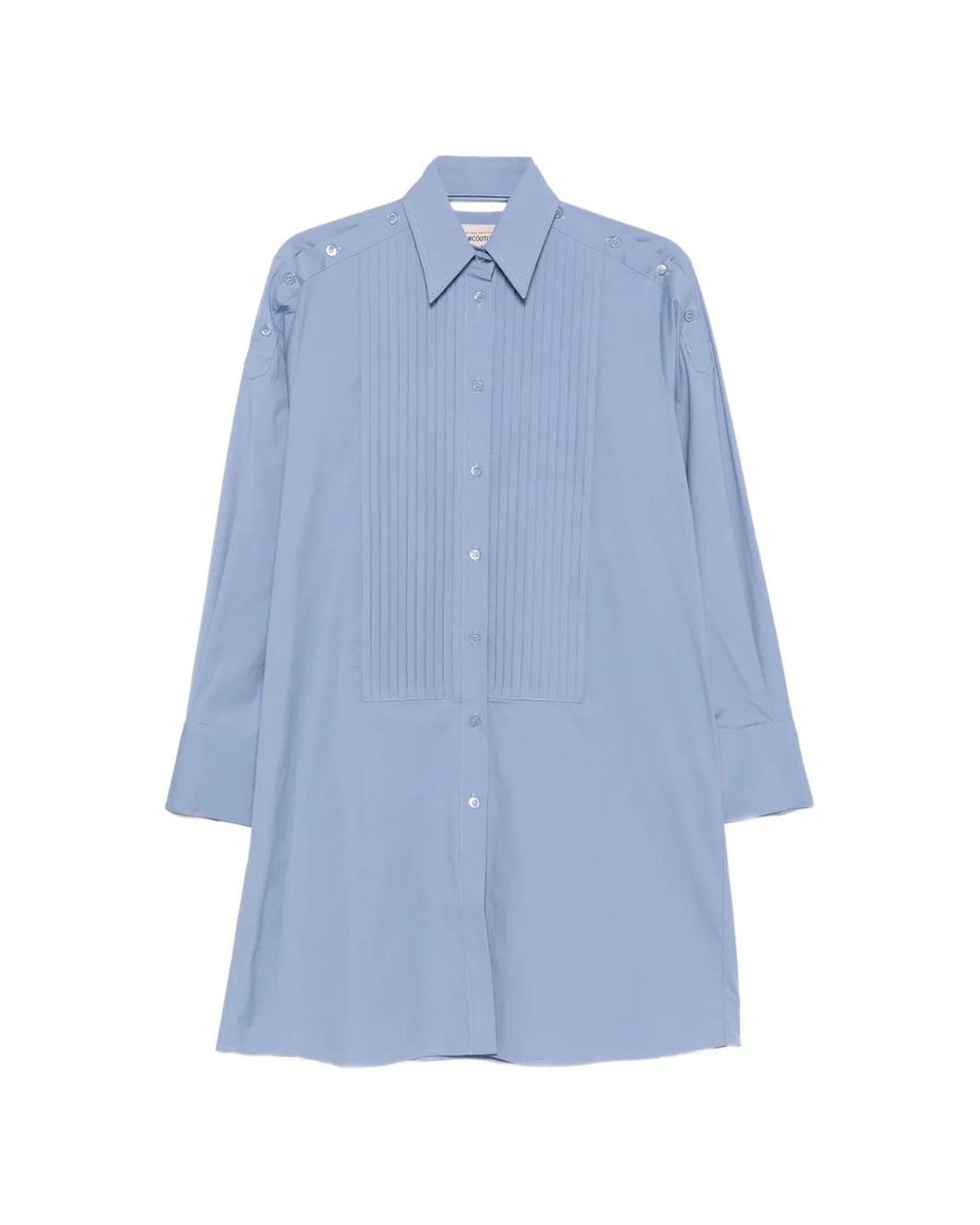 Semicouture Geplooid Button-Up Blouse in het Blue
