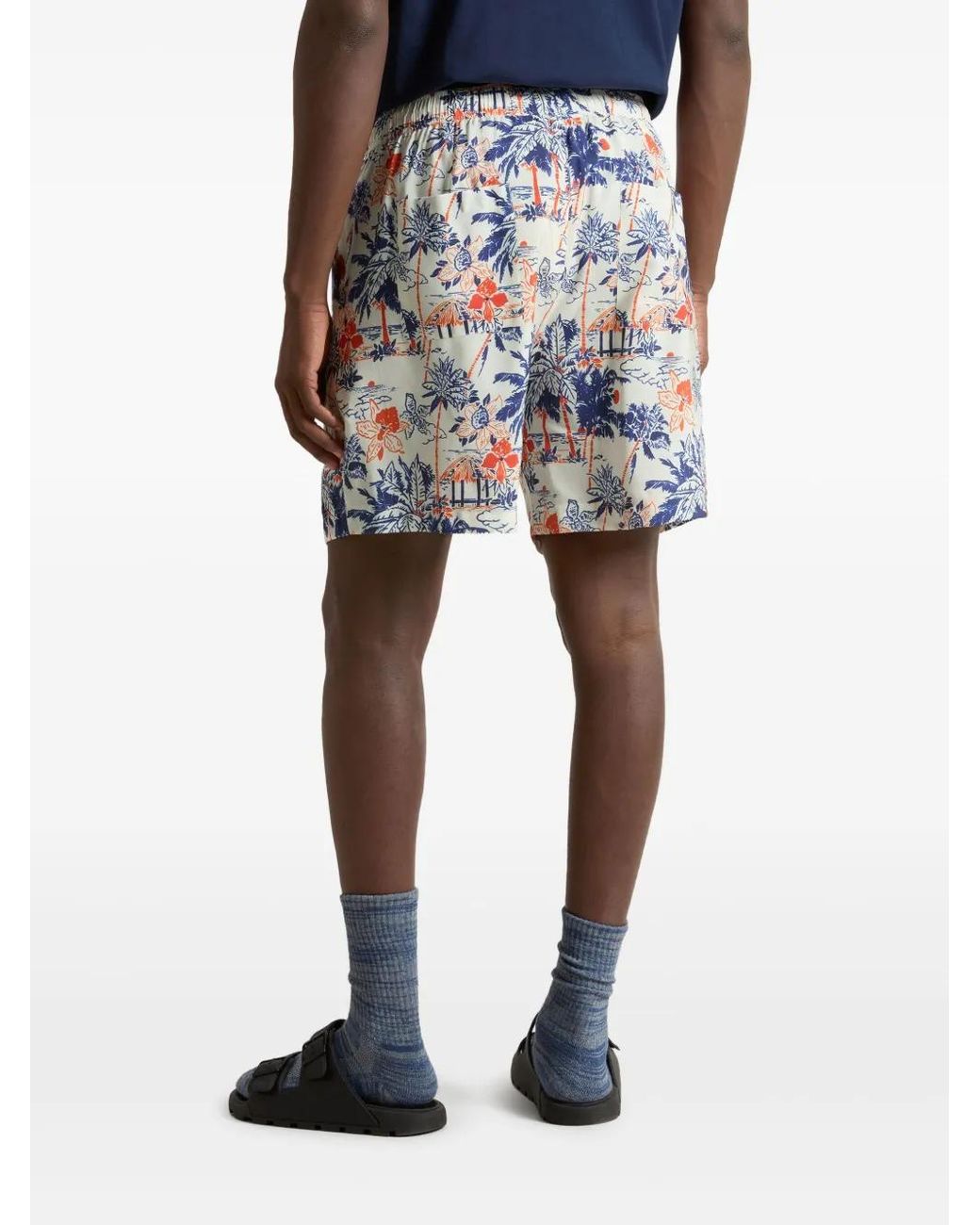 Woolrich Blue Graphic-Print Shorts for men