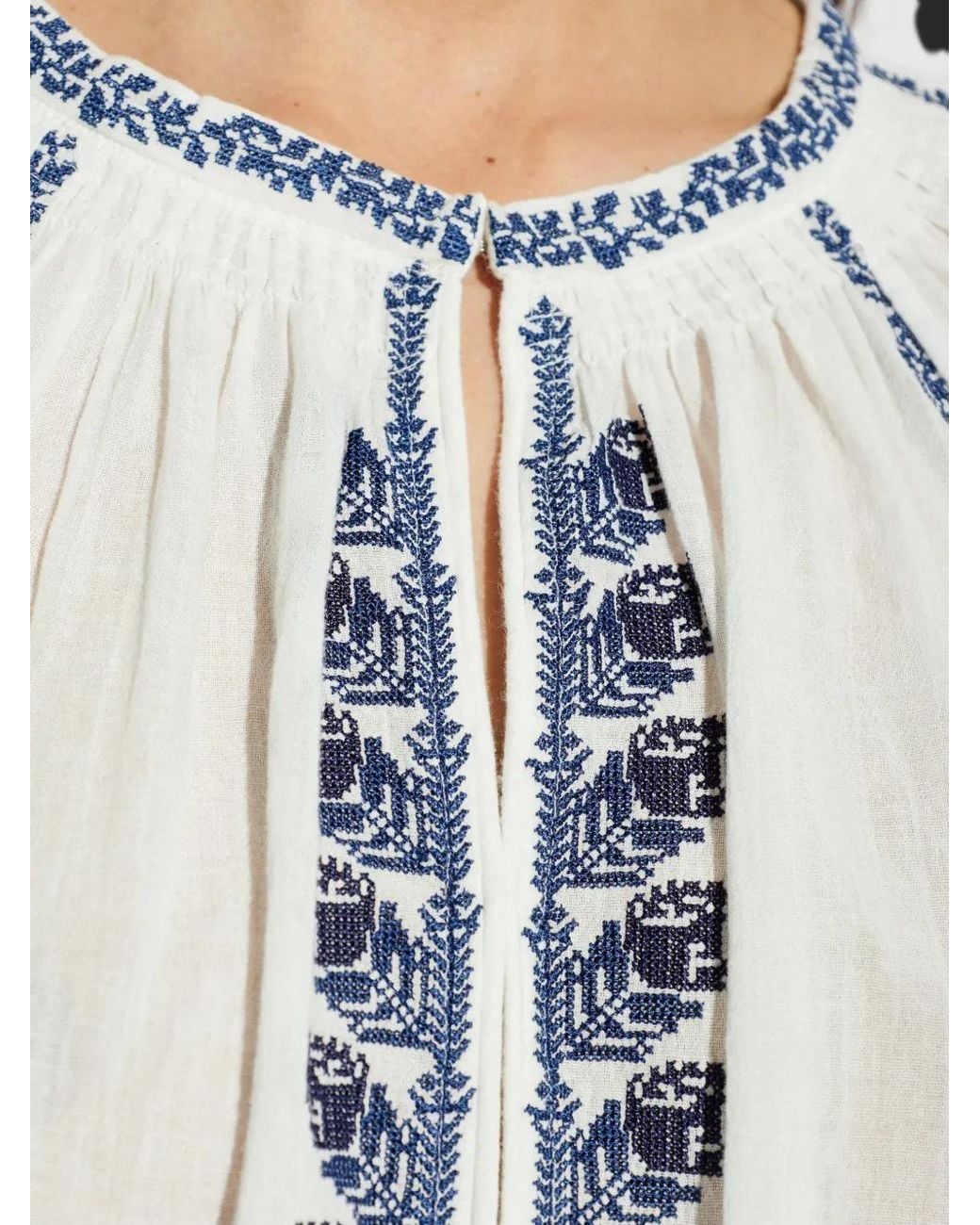 Isabel Marant White Ludy Embroidered Cotton Dress