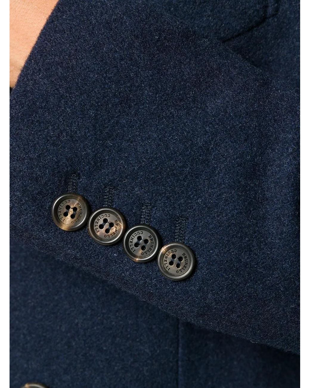 Brunello Cucinelli Blue Cashmere Coat for men