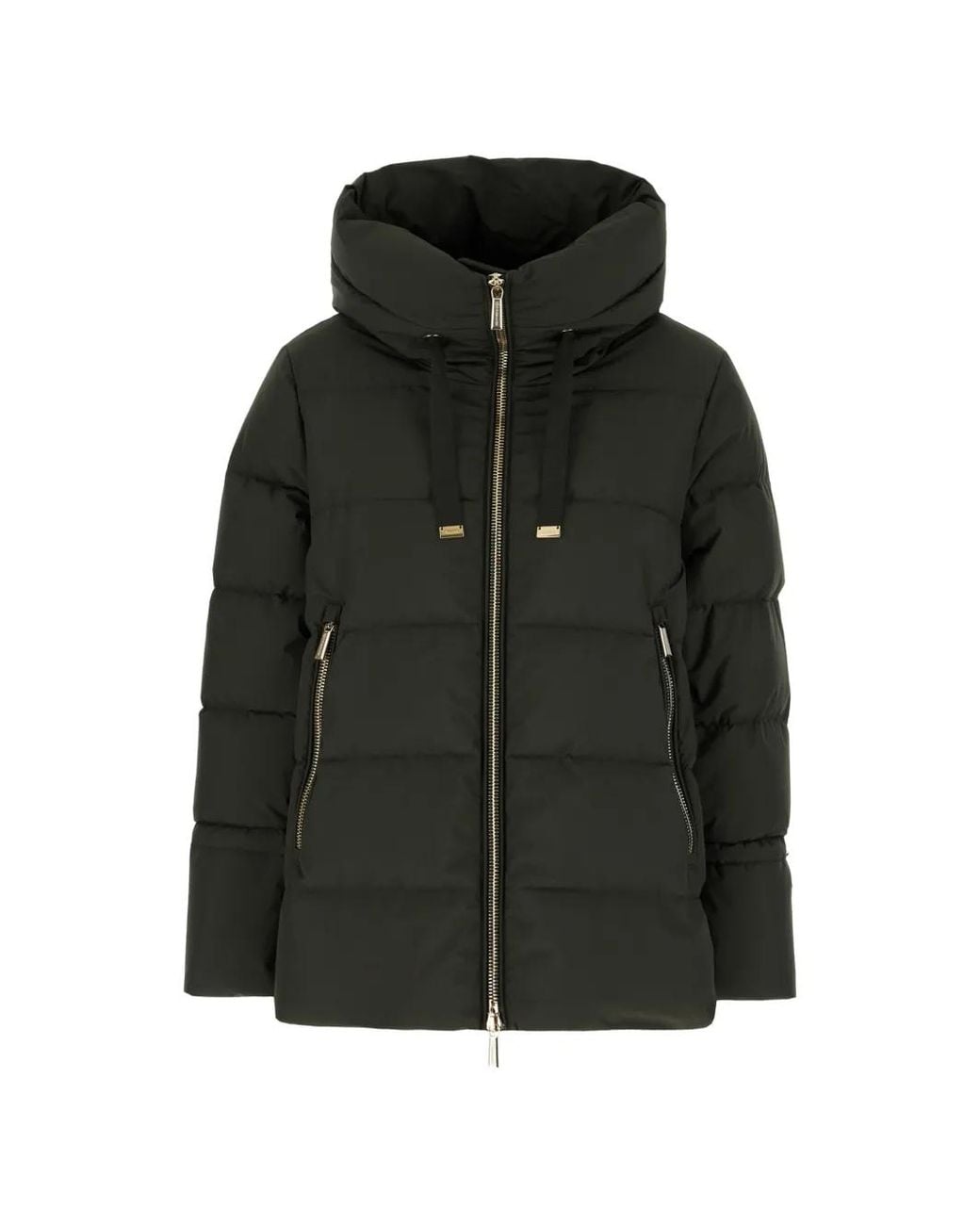 Moorer Black Quilted Hooded Jacket