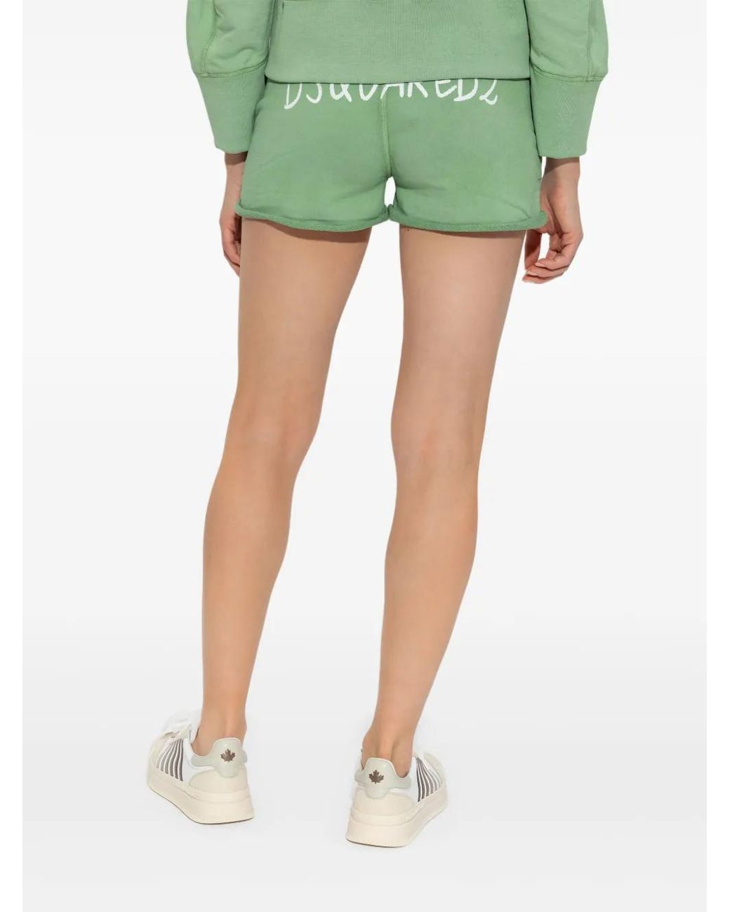 DSquared² Green Rolled-Hem Drawstring Shorts