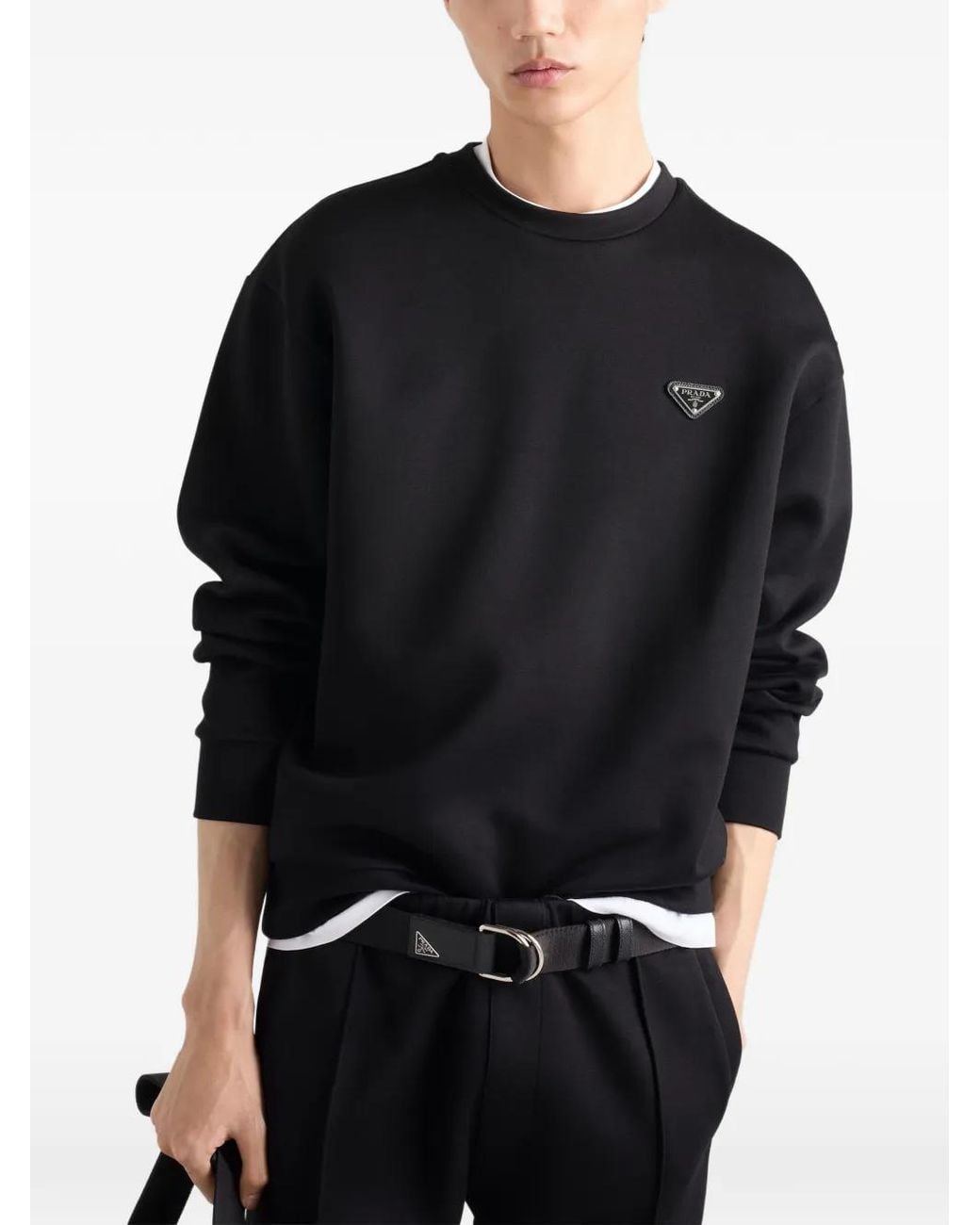 Sweat En Coton Prada pour homme en coloris Black
