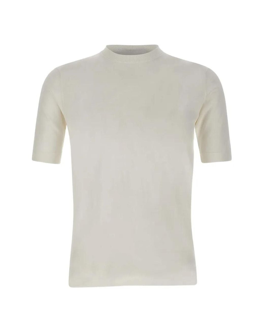 FILIPPO DE LAURENTIIS White Ribbed-Trim T-Shirt for men