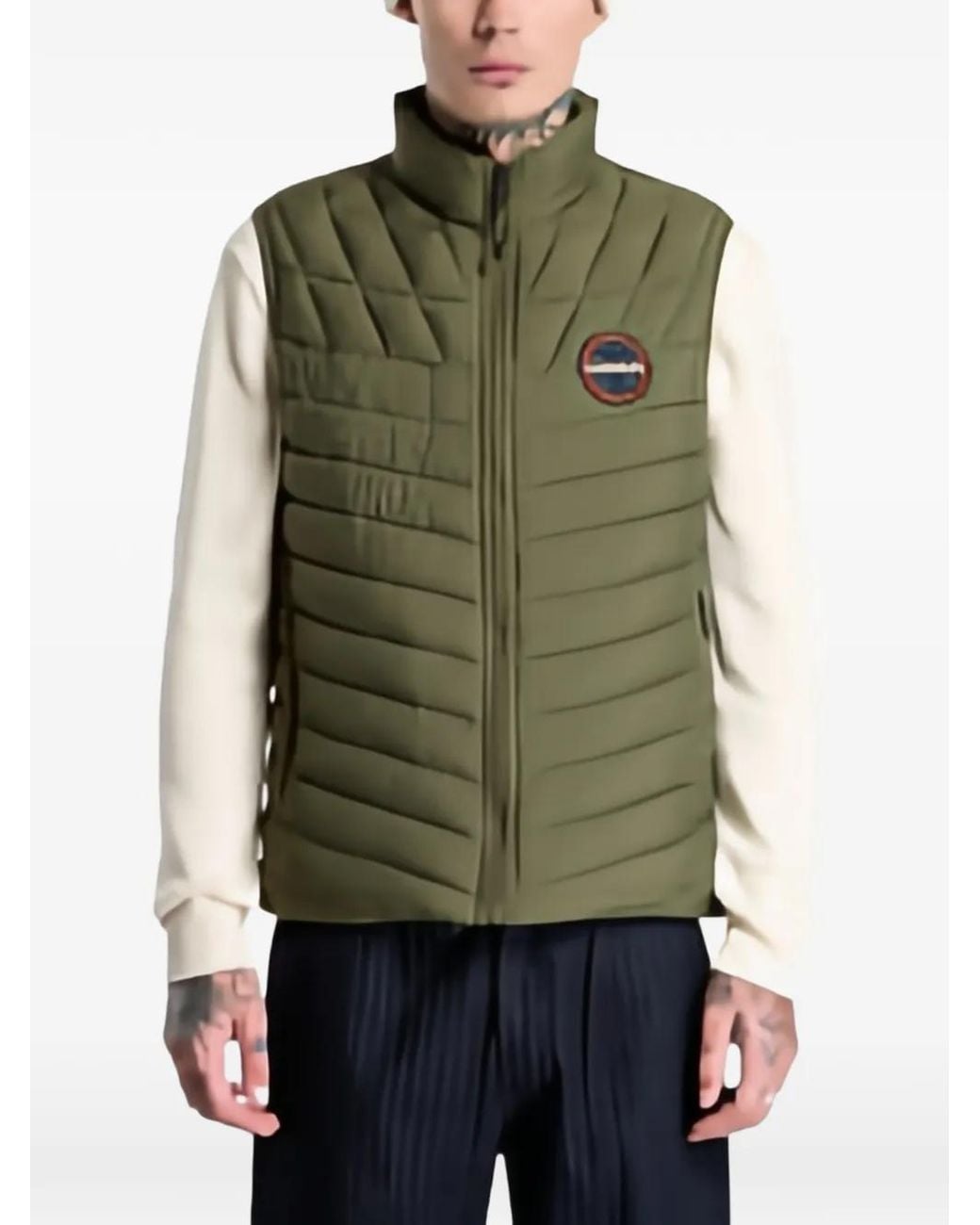 Napapijri Green Lapaz Quilted Gilet for men