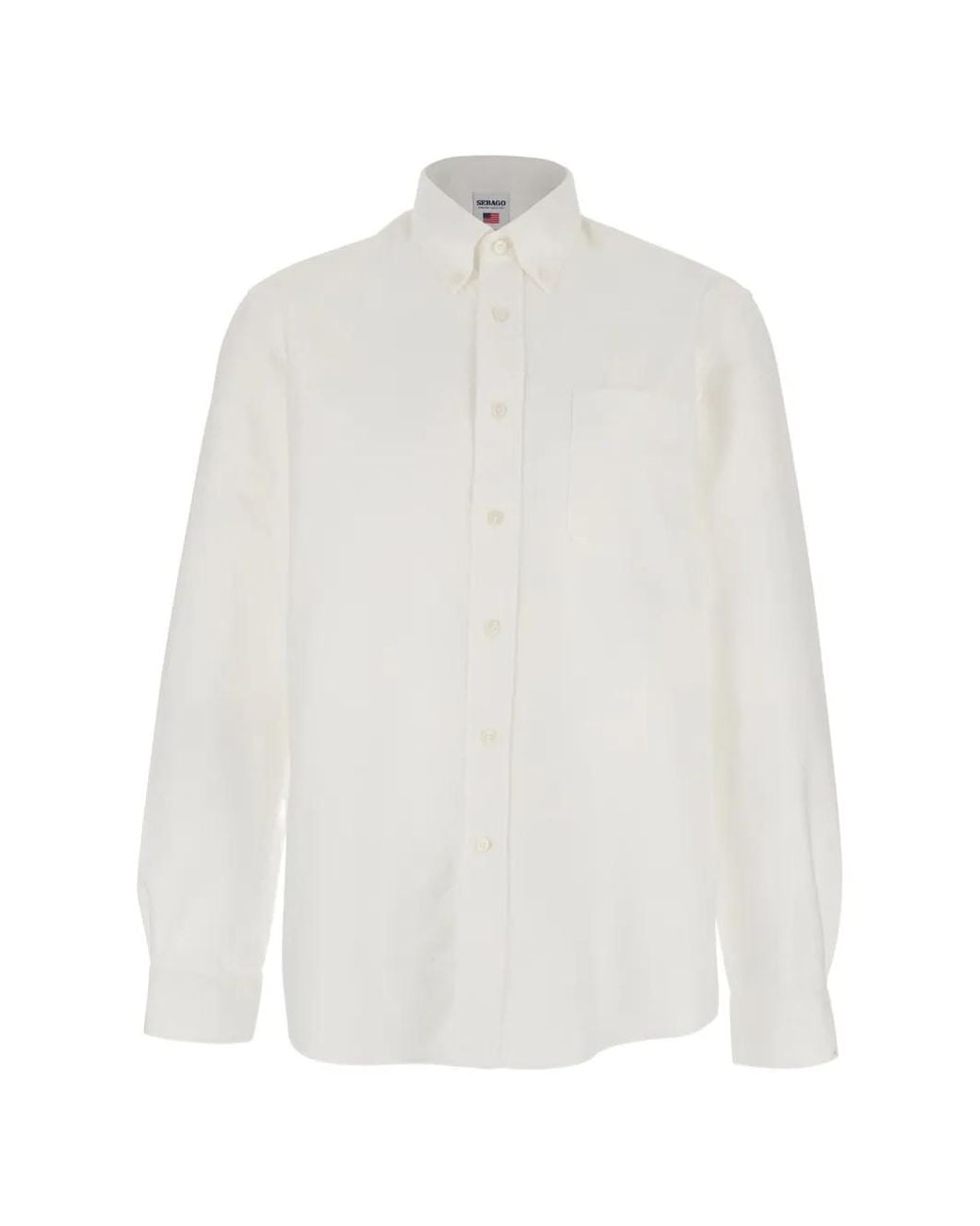 Sebago White Button Chest-Pocket Shirt