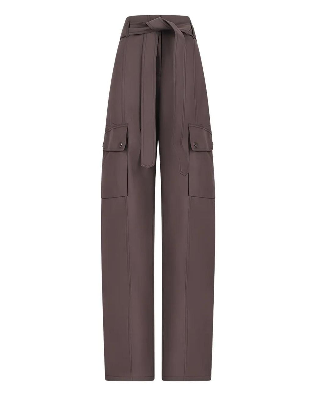 ANDAMANE Brown Belted Cargo Trousers